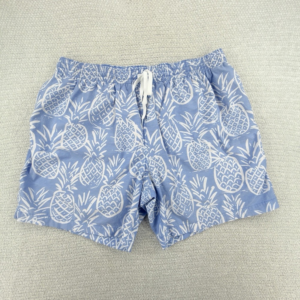 Chubbies Pineapple Swim Trunks Shorts XXL 5.5" Inseam Blue Stretch Lined